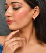 Gold plated hammered small tiny half hoop earrings