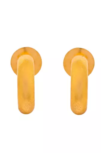 Gold plated hammered small tiny half hoop earrings