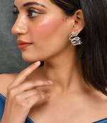 Designer silver plated half hoop earrings