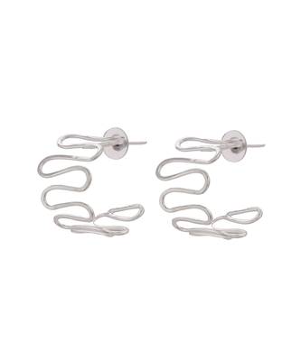 Designer silver plated half hoop earrings 3