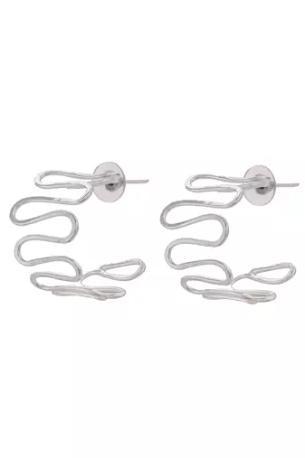 Designer silver plated half hoop earrings