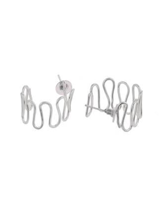 Designer silver plated half hoop earrings 4