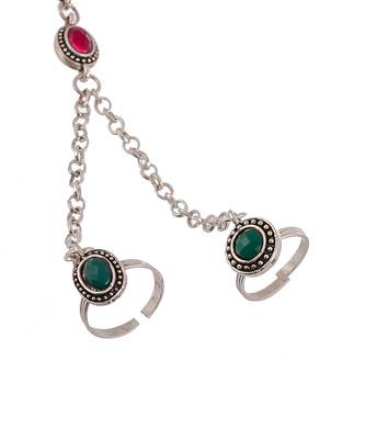 Traditional anklet with attached double toe rings 3