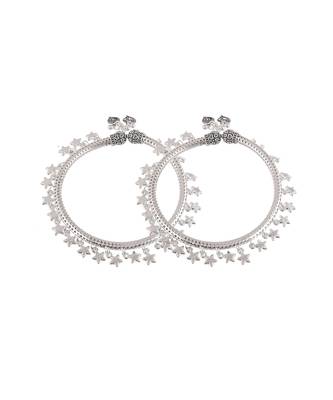 Star charm silver plated kada anklet 4