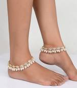 Gold plated kundan traditional ethnic payal for women