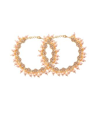 Gold plated kundan traditional ethnic payal for women 4