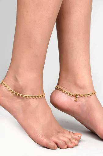 Gold plated floral chain anklet