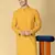 yellow embroidered kurta for men