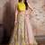 Pink & Yellow Semi-Stitched Myntra Lehenga & Unstitched Blouse with Dupatta