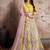Pink & Yellow Semi-Stitched Myntra Lehenga & Unstitched Blouse with Dupatta