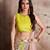 Pink & Yellow Semi-Stitched Myntra Lehenga & Unstitched Blouse with Dupatta