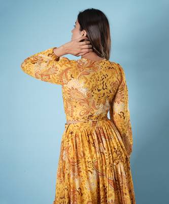 Mustard digital printed lehenga set 5