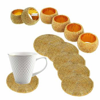 Prisha India Craft Handmade Beaded Napkin Rings 1