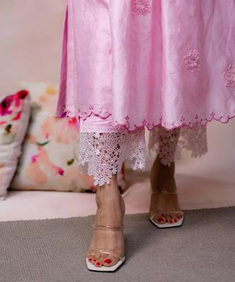 Baby pink chanderi kurta set 4