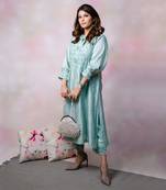 Sea green chanderi kurta set