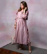 English pink chanderi kurta set