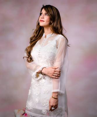 Ivory organza kurta set 2