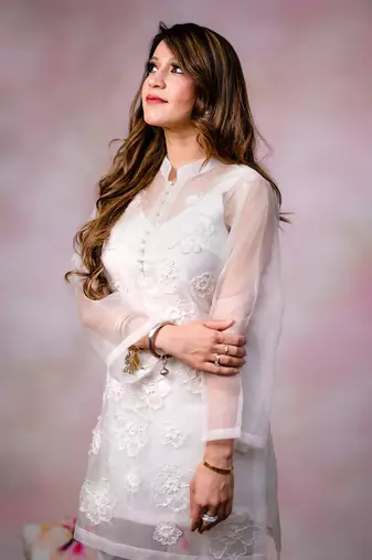 Ivory organza kurta set