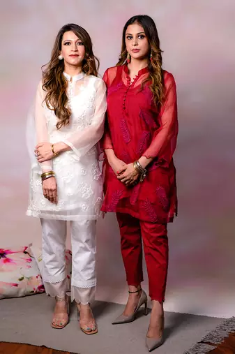 Ivory organza kurta set