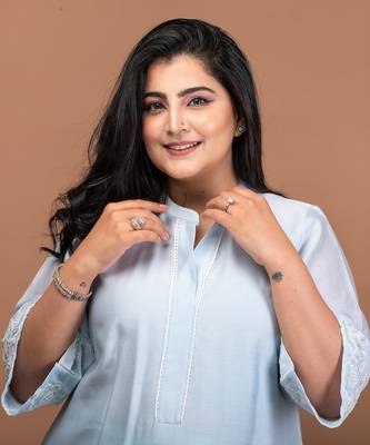Baby blue chanderi kurta set 4