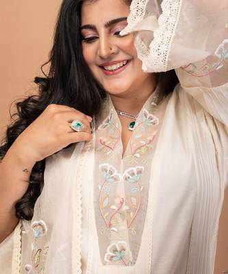 Ivory chanderi kurta set 4