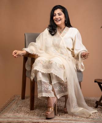 Ivory chanderi kurta set 5