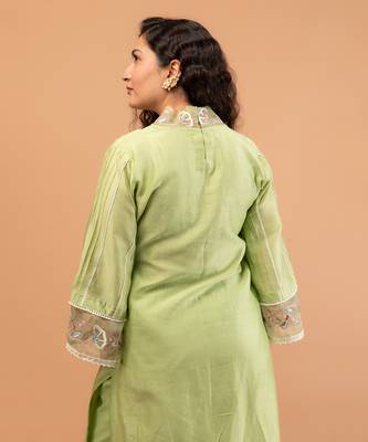 Mint green chanderi kurta set 4