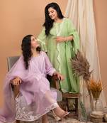Lavender malai chanderi kurta set
