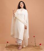 Ivory malai chanderi kurta set