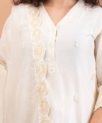 Ivory malai chanderi kurta set 4