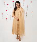 Peach pink chanderi kurta set