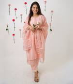 Golden beige malai chanderi kurta set