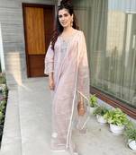 Rose pink chanderi kurta set