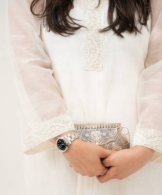 Offwhite malai chanderi cotton kurta set 2
