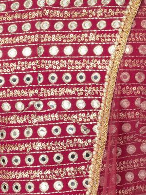 Charming Pink Georgette Party Wear Lehenga With Sequins Choli 5