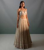 Nude Cream Organza Lehenga Set