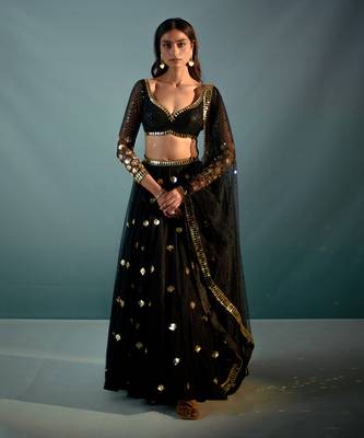 Black Net Lehenga Set 1