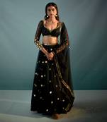 Black Net Lehenga Set