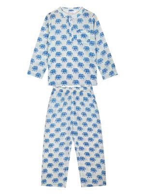 Budding bees blue safari animal print sleepwear 1