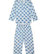 Budding bees blue safari animal print sleepwear