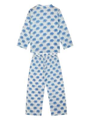 Budding bees blue safari animal print sleepwear 2