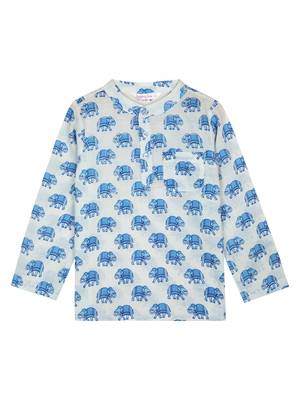 Budding bees blue safari animal print sleepwear 3