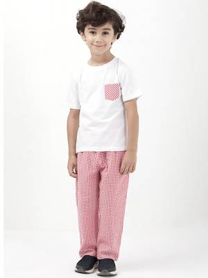 Budding bees cotton nightwear for boys-red 1