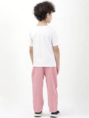 Budding bees cotton nightwear for boys-red 2