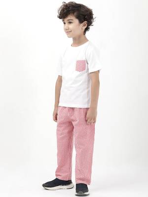 Budding bees cotton nightwear for boys-red 3