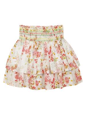 Budding bees pink floral fantasy flare skirt 1