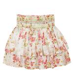 Budding bees pink floral fantasy flare skirt