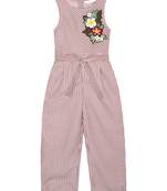 Budding bees sleeveless jumpsuit with delicate embroidery