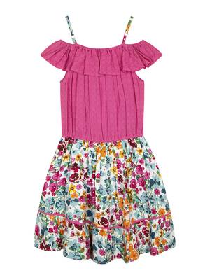 Budding bees whimsical delights girls assorted printed poplin dress -pink 2