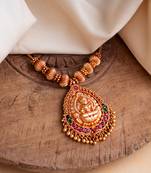  laxmi pendant necklace short 20" with gheru polish on one gram gold